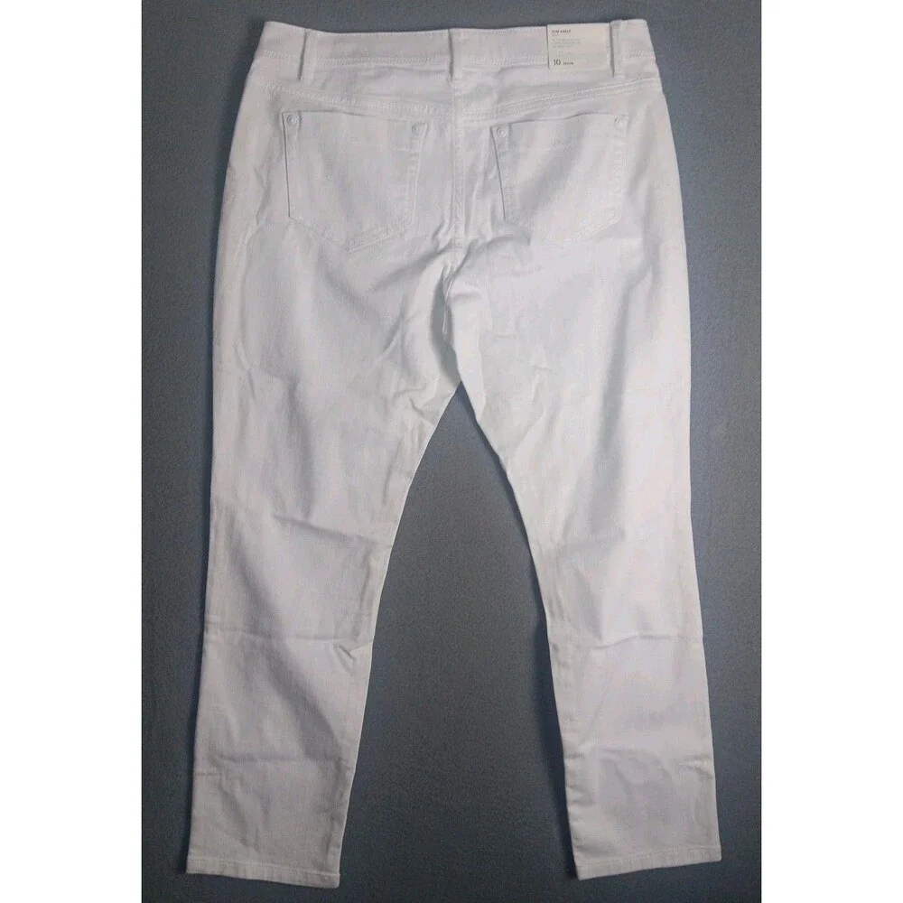 J.Jill womens Slim Ankle jeans petite 10P stretch solid white authentic fit